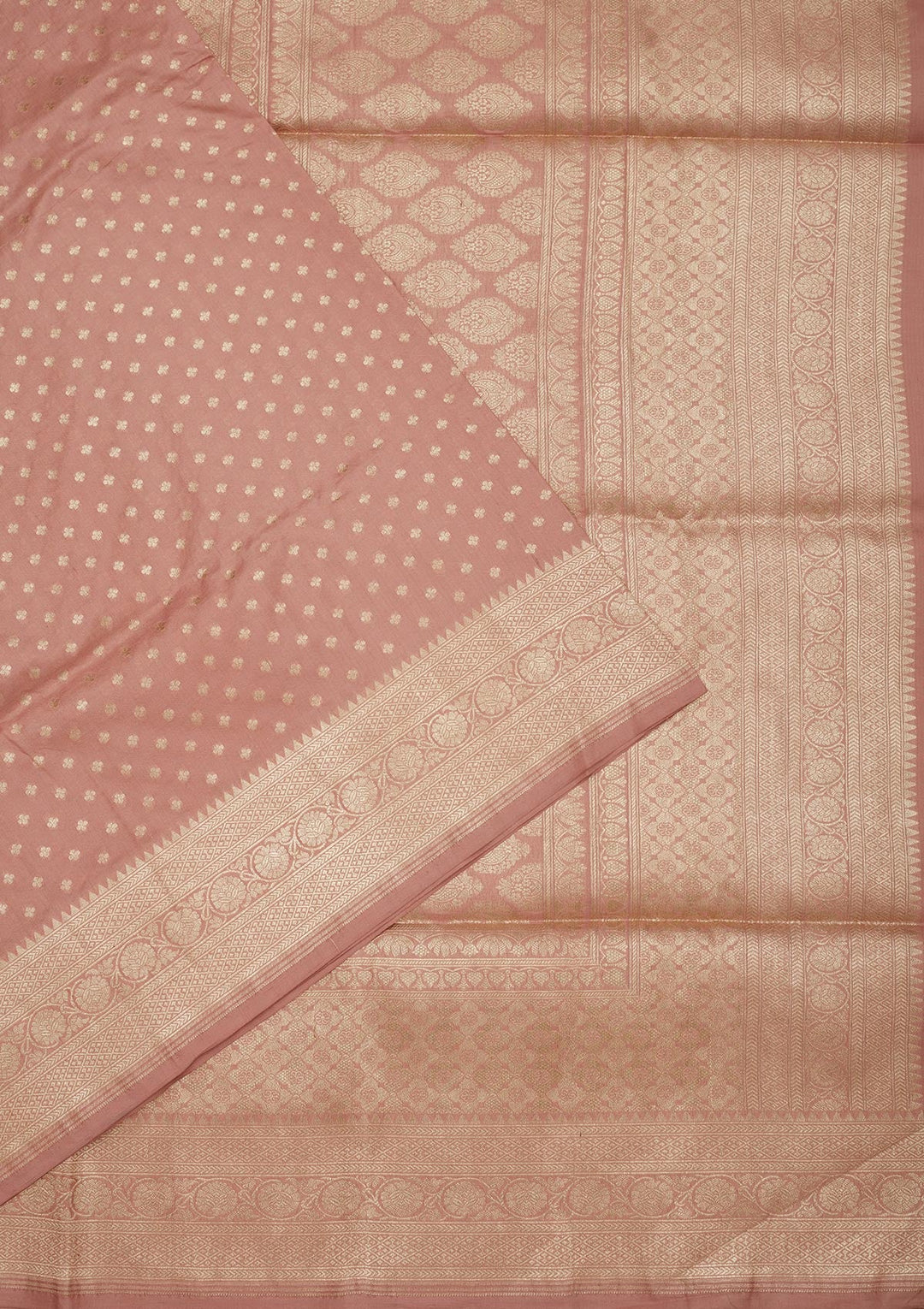 Light Brown Zariwork Pure Silk Saree-Koskii