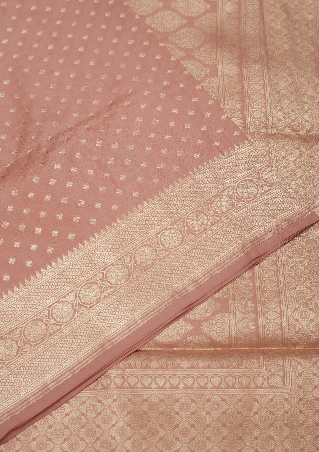 Light Brown Zariwork Pure Silk Saree-Koskii