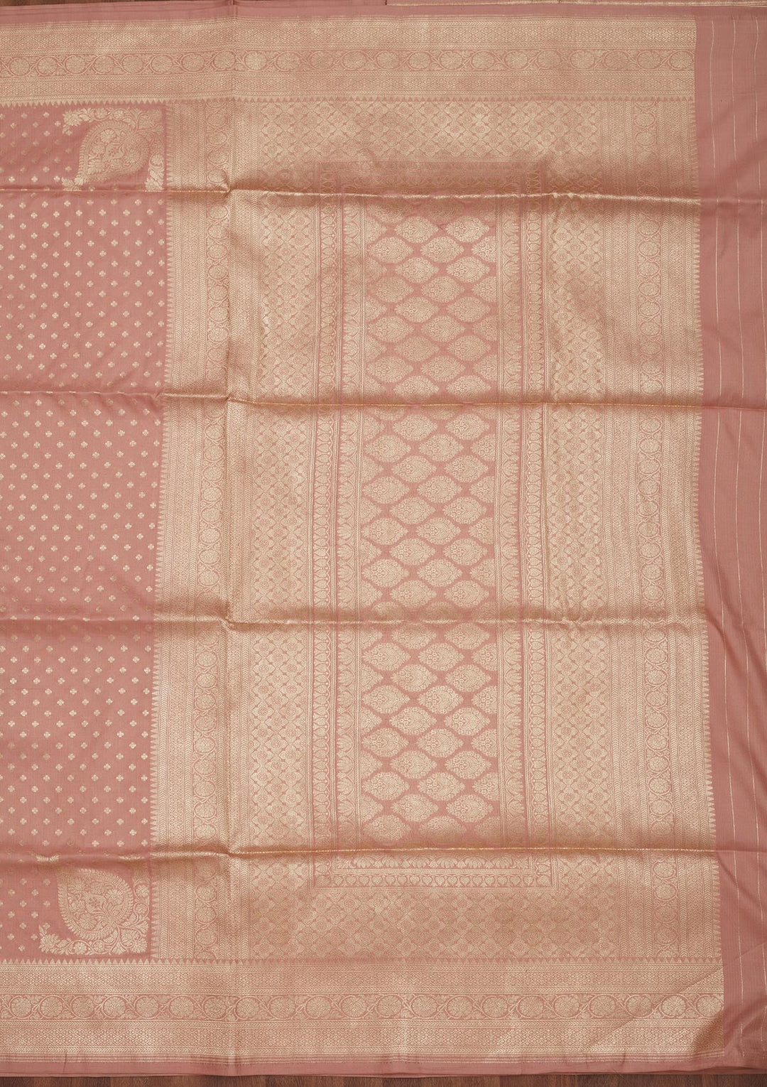 Light Brown Zariwork Pure Silk Saree-Koskii