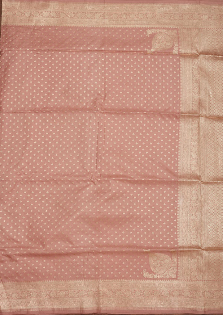 Light Brown Zariwork Pure Silk Saree-Koskii