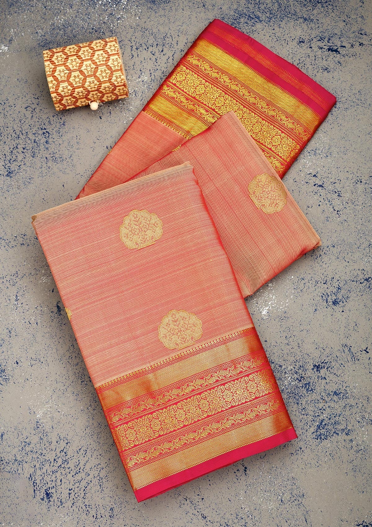 Light Brown Zariwork Pure Silk Saree-Koskii