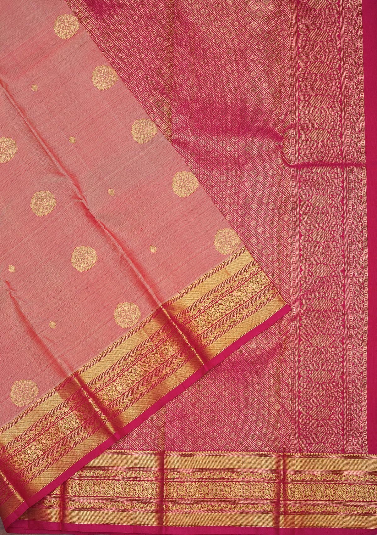 Light Brown Zariwork Pure Silk Saree-Koskii