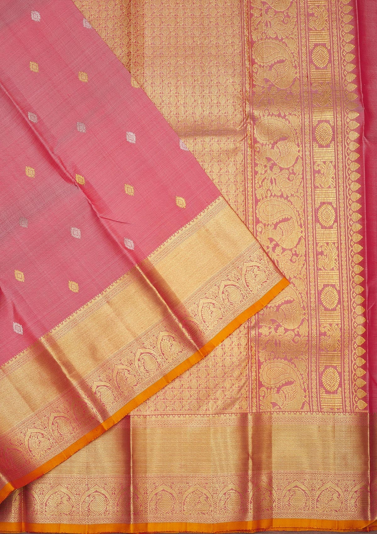 Light Brown Zariwork Pure Silk Saree-Koskii