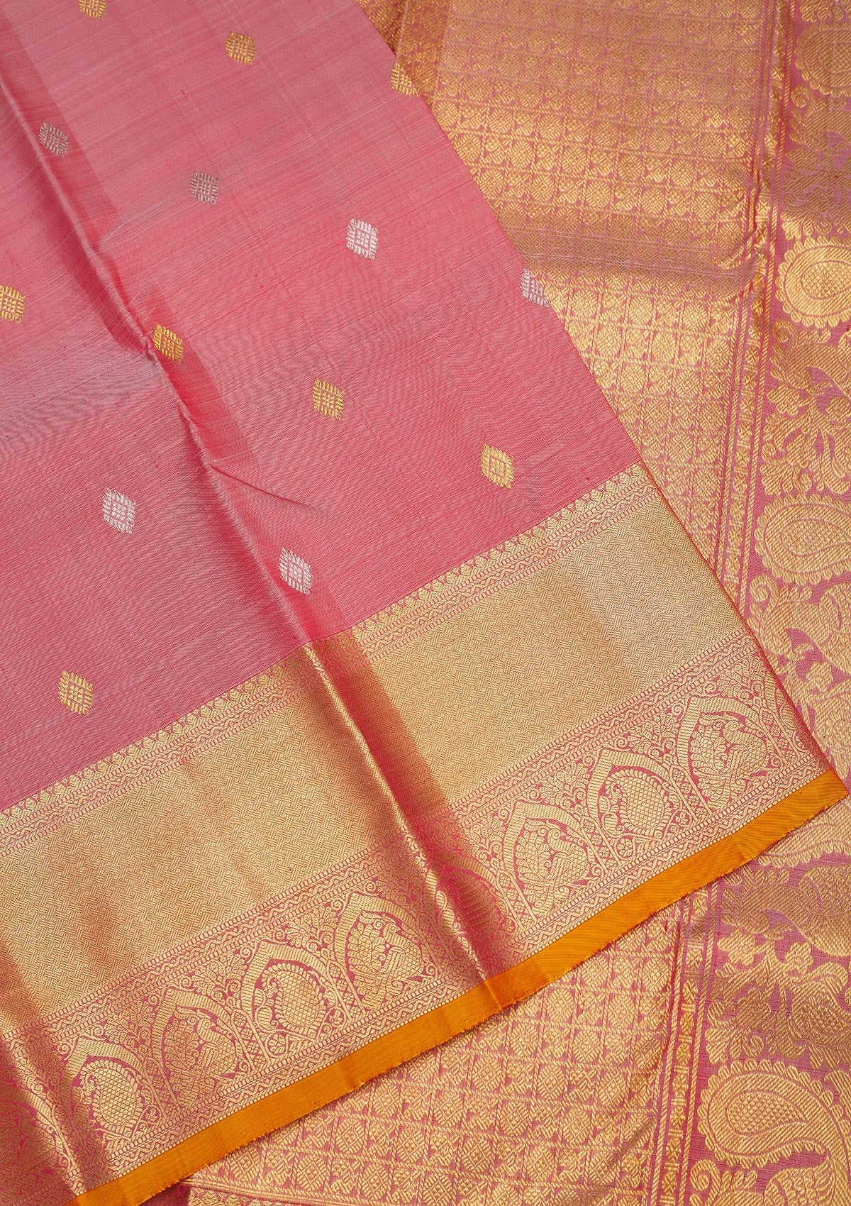 Light Brown Zariwork Pure Silk Saree-Koskii