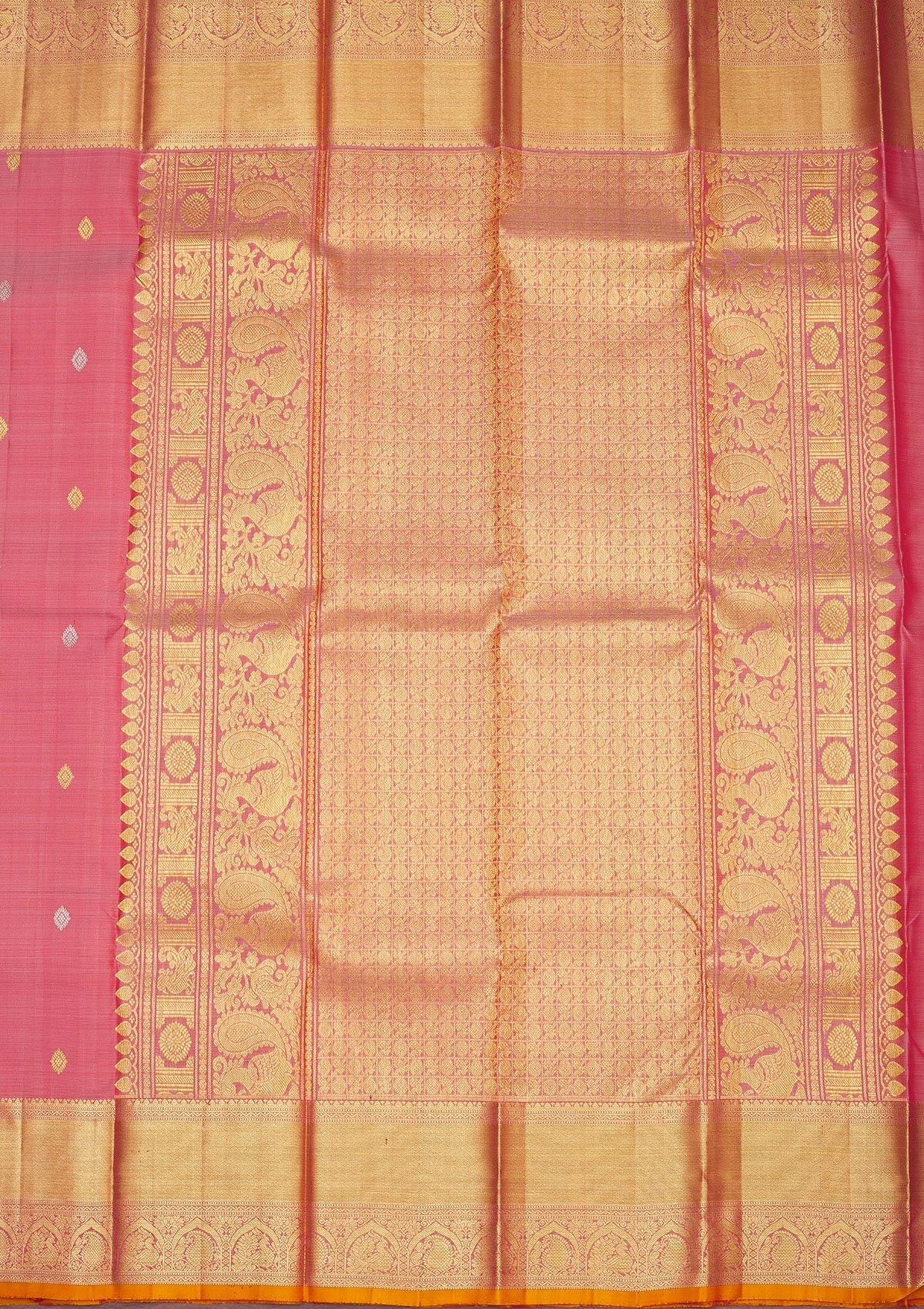 Light Brown Zariwork Pure Silk Saree-Koskii