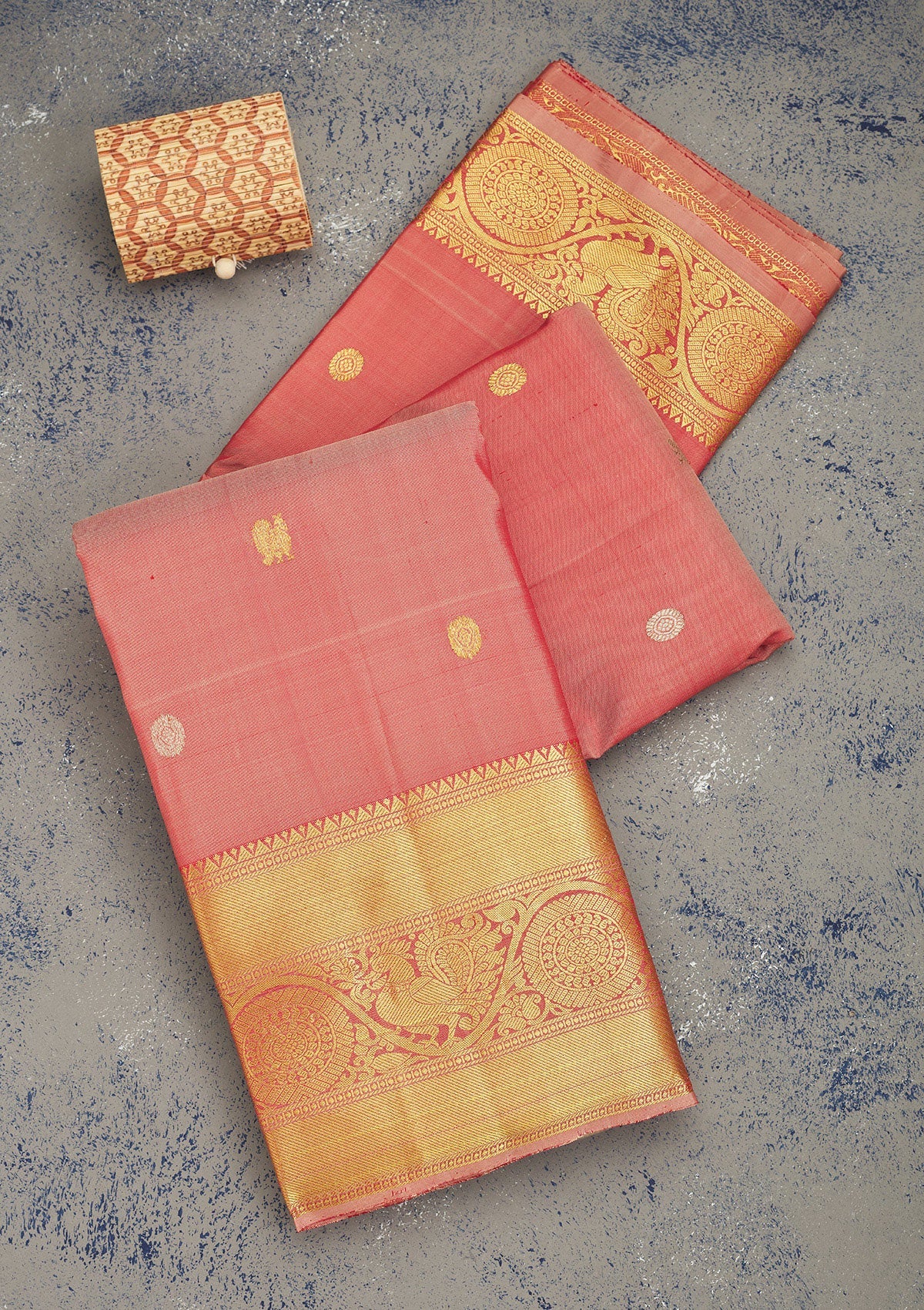 Light Brown Zariwork Pure Silk Saree-Koskii