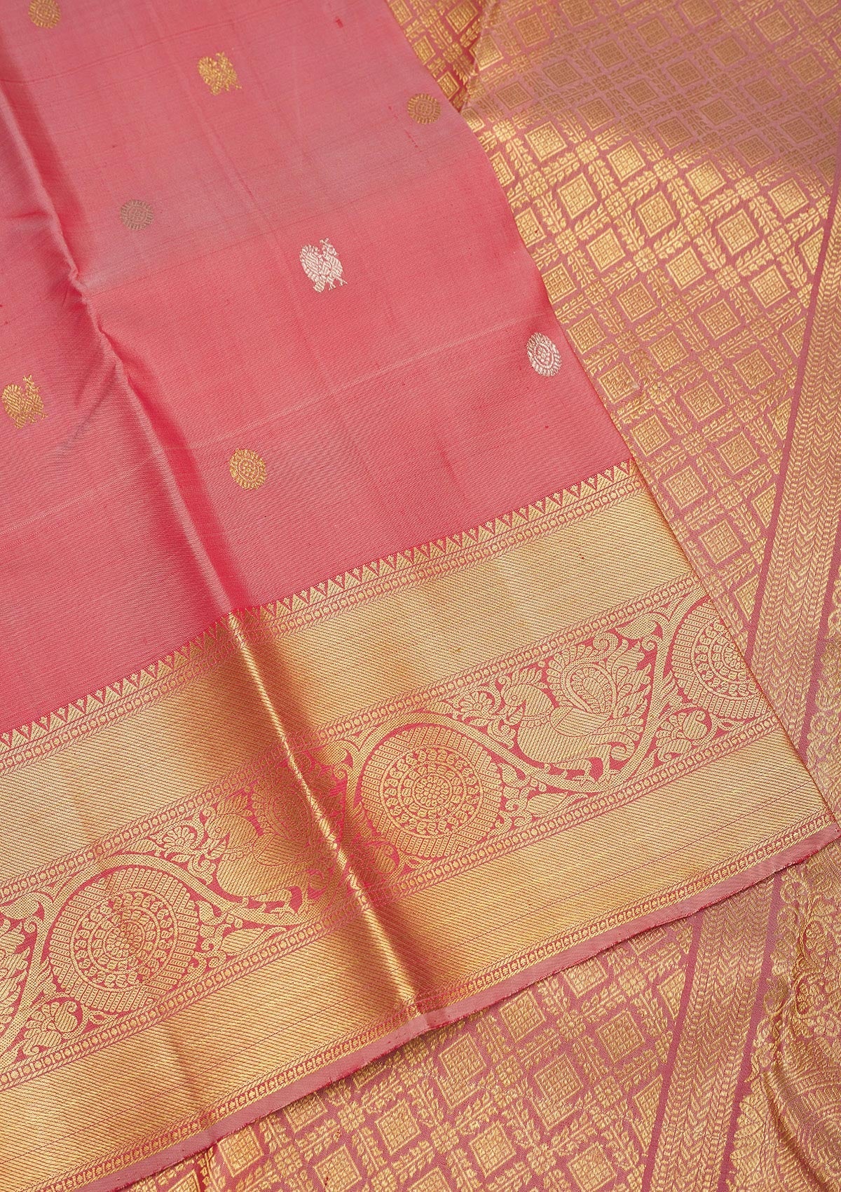 Light Brown Zariwork Pure Silk Saree-Koskii