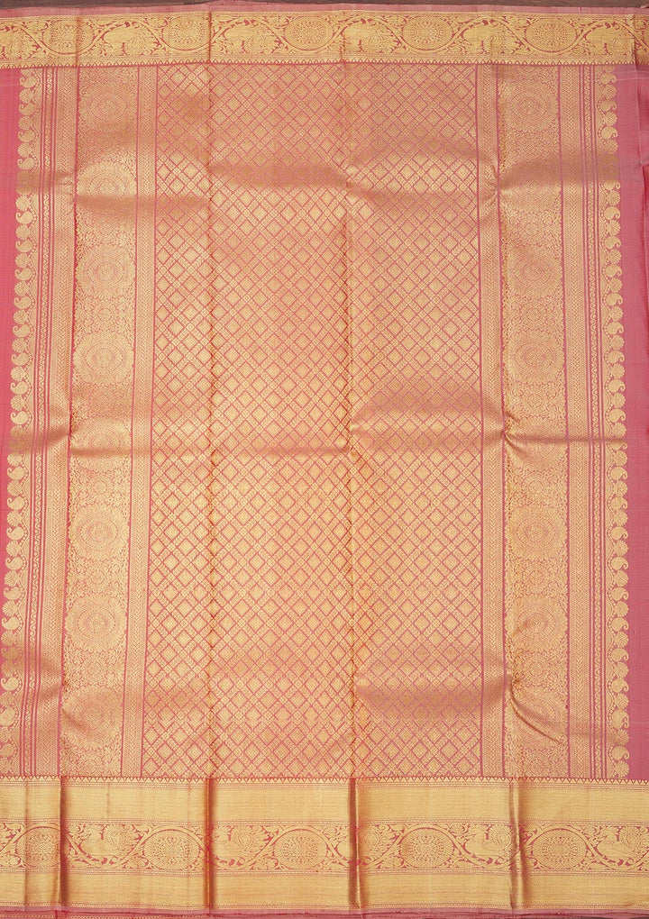 Light Brown Zariwork Pure Silk Saree-Koskii