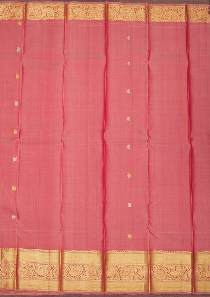 Light Brown Zariwork Pure Silk Saree-Koskii