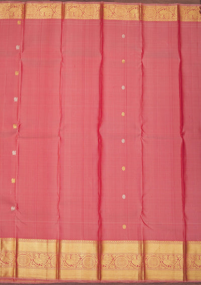 Light Brown Zariwork Pure Silk Saree-Koskii