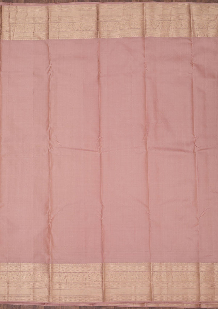 Light Brown Zariwork Pure Silk Saree-Koskii