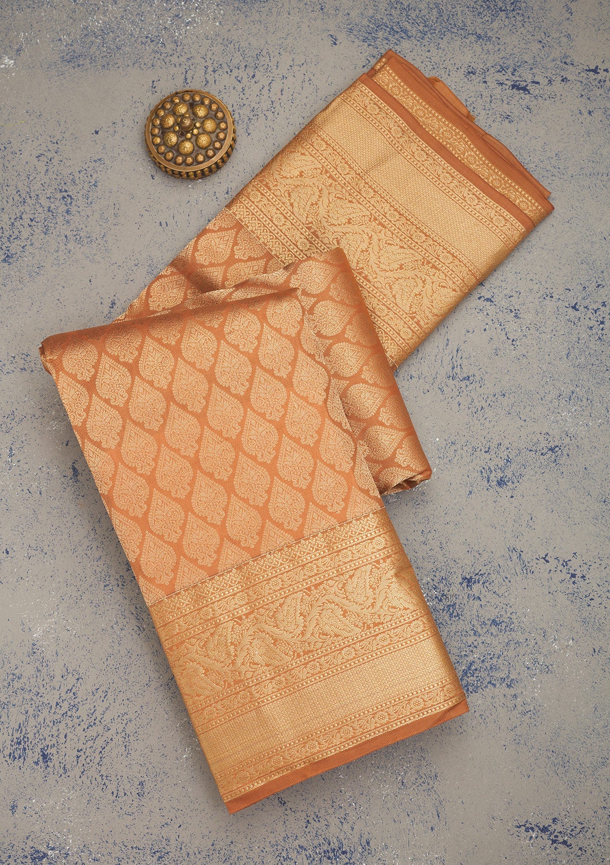 Light Brown Zariwork Pure Silk Saree-Koskii