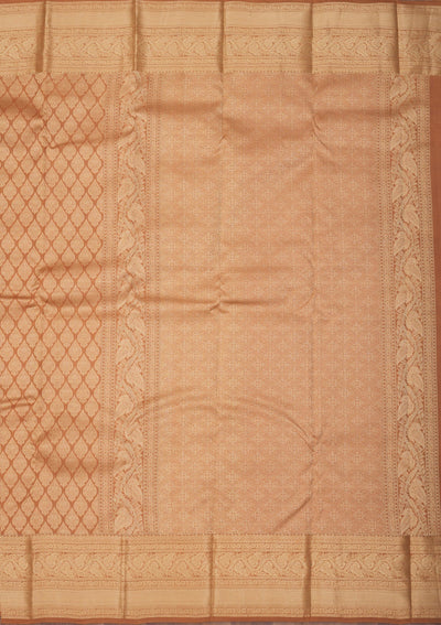 Light Brown Zariwork Pure Silk Saree-Koskii