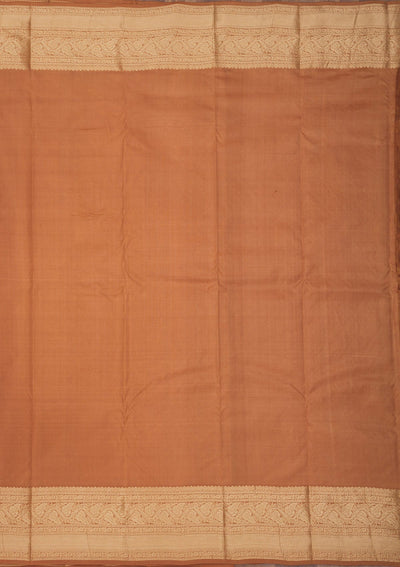 Light Brown Zariwork Pure Silk Saree-Koskii