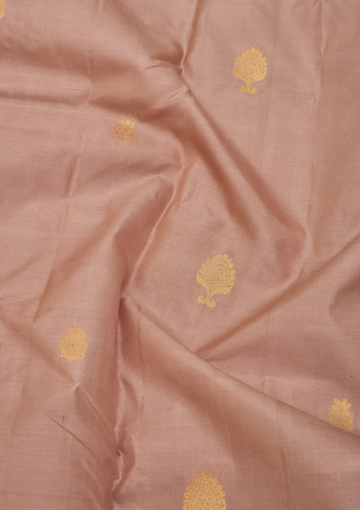 Light Brown Zariwork Pure Silk Saree