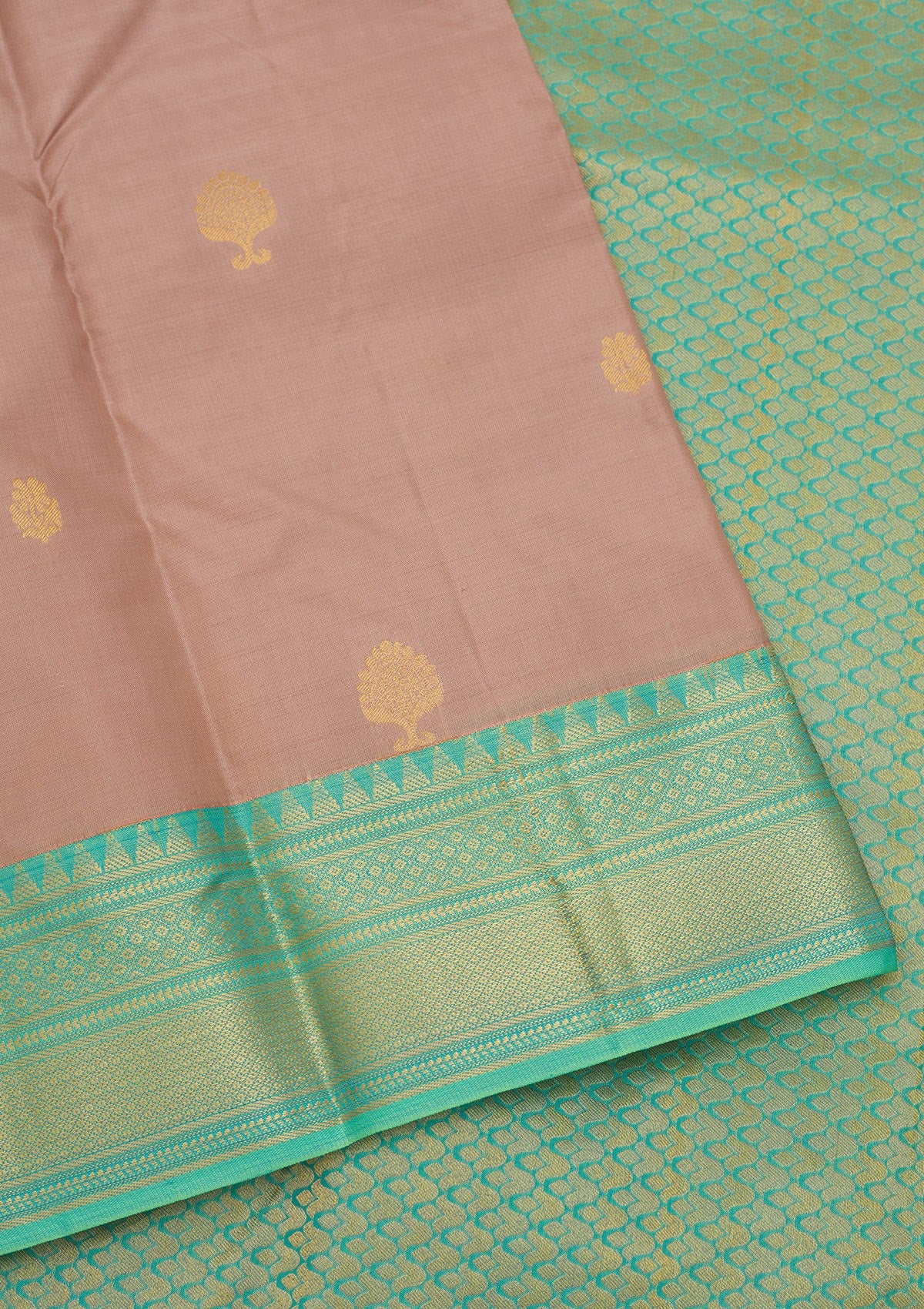 Light Brown Zariwork Pure Silk Saree