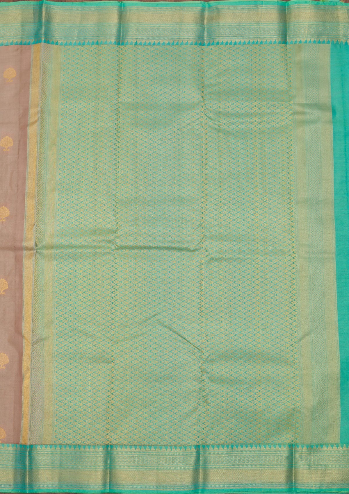 Light Brown Zariwork Pure Silk Saree