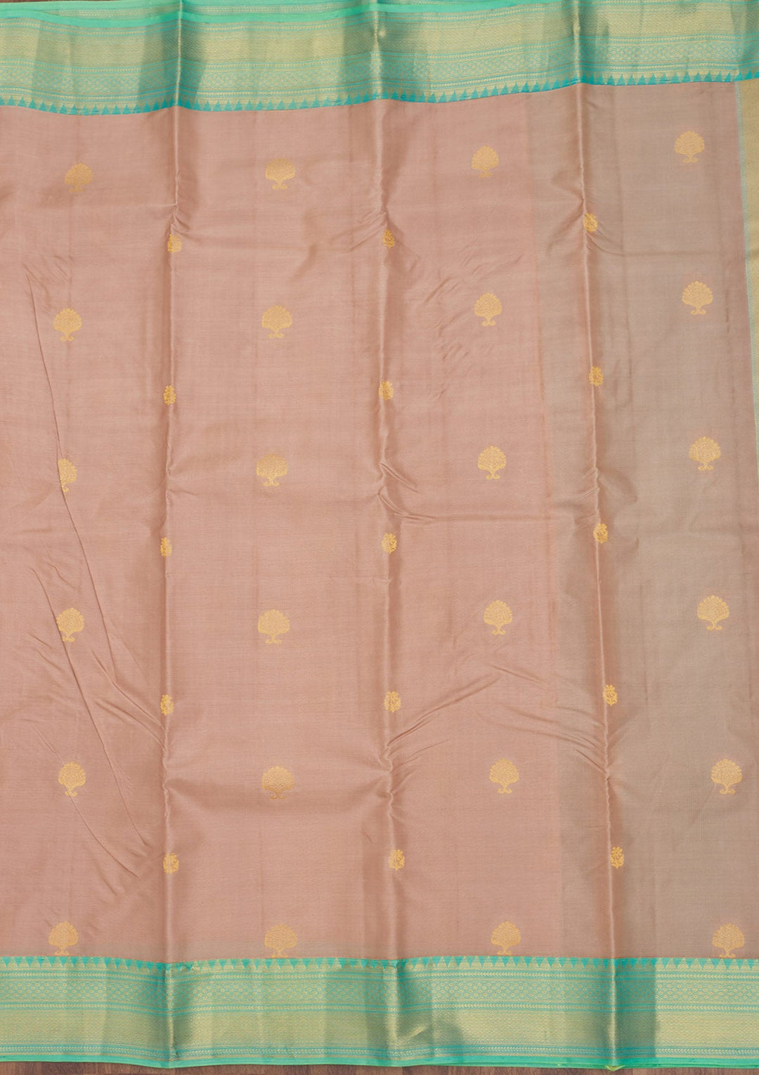 Light Brown Zariwork Pure Silk Saree