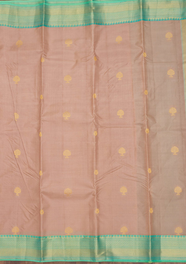 Light Brown Zariwork Pure Silk Saree