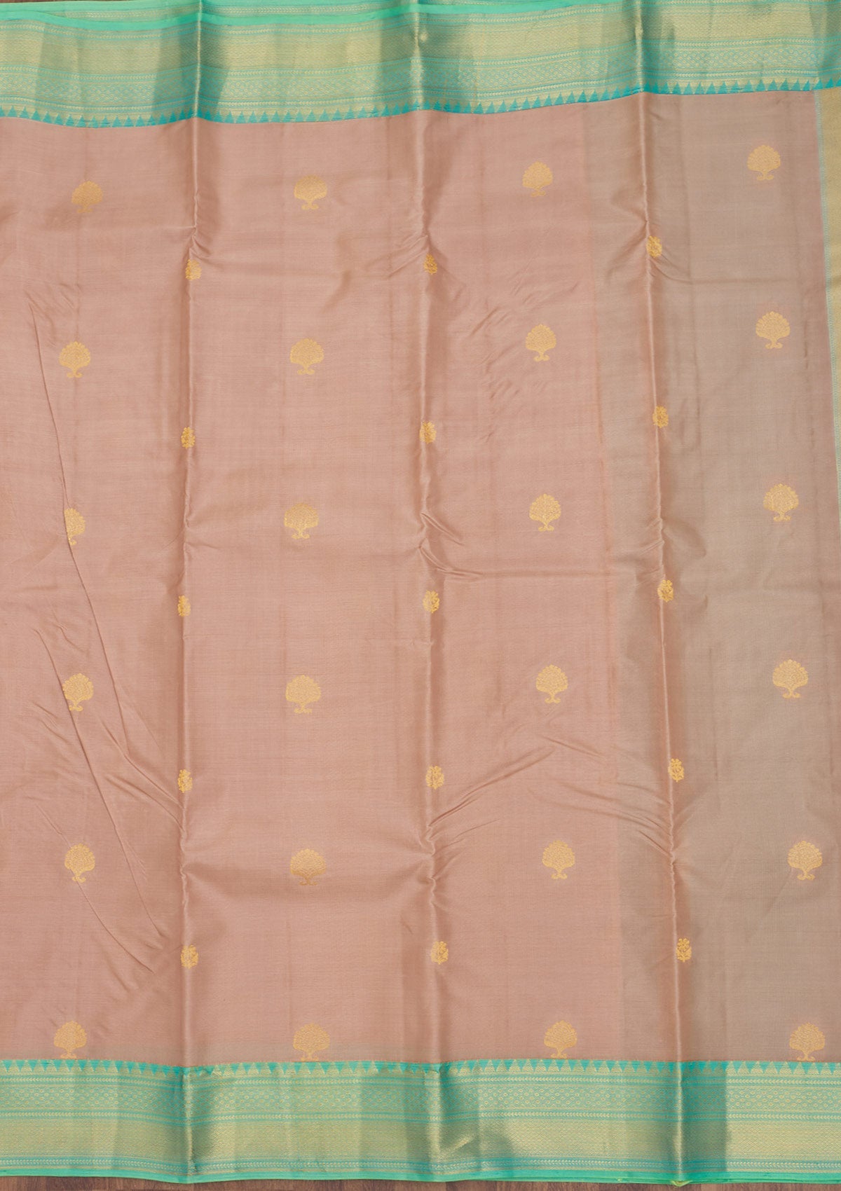 Light Brown Zariwork Pure Silk Saree