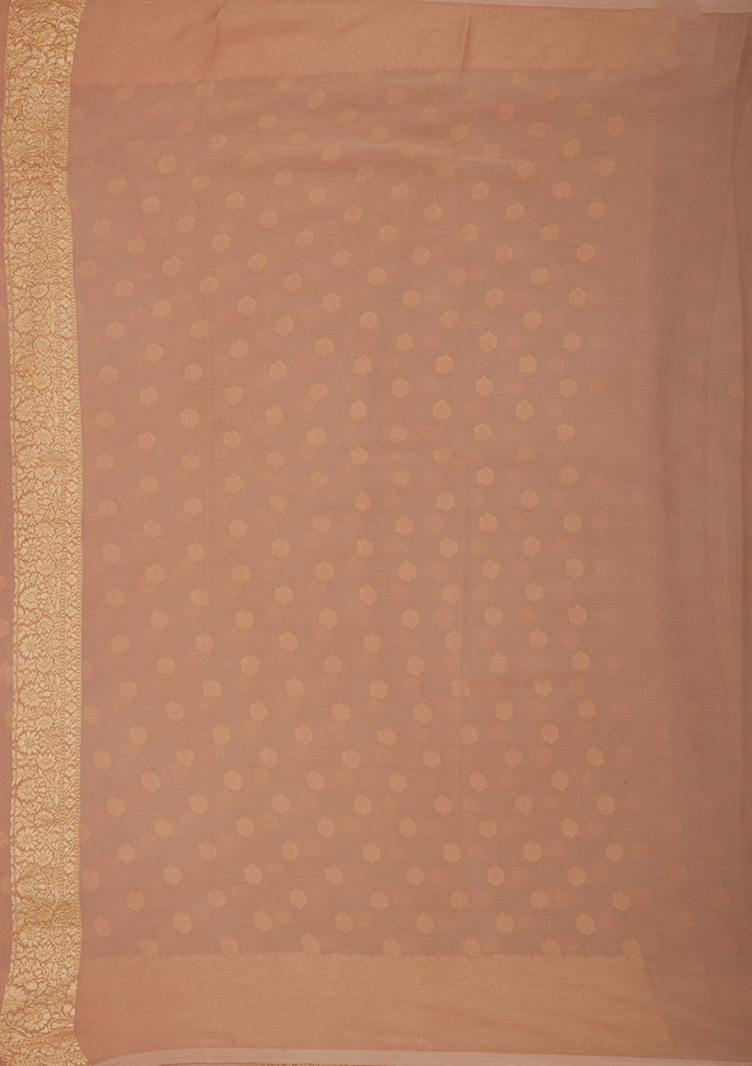 Light Brown Zariwork Pure Silk Saree-Koskii