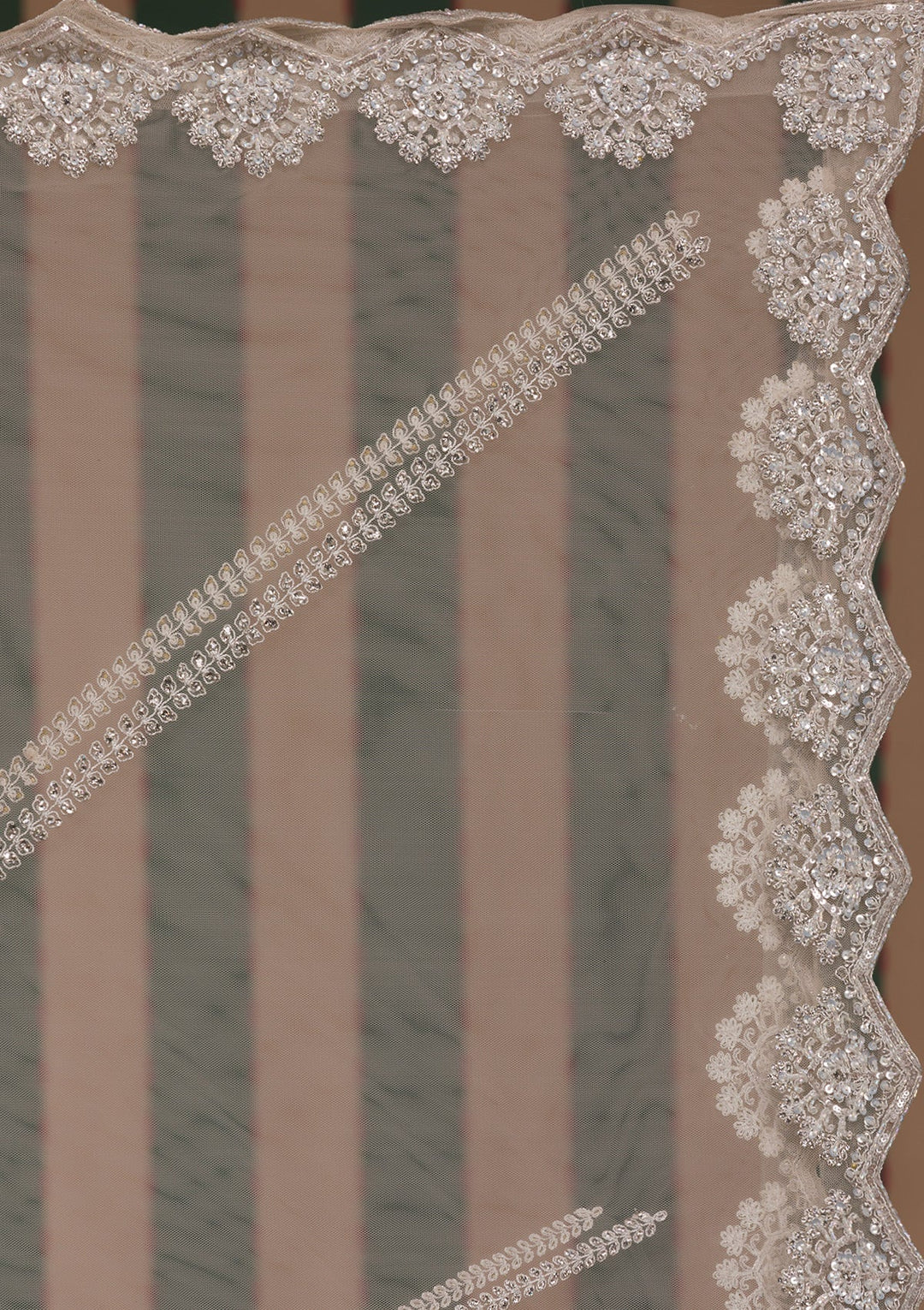 Light Grey Cutdana Net Readymade Lehenga