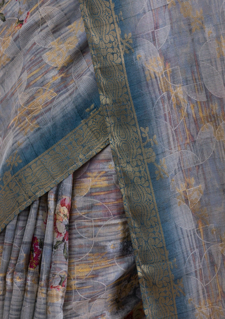 Gold Stonework Tissue Designer Saree-Koskii