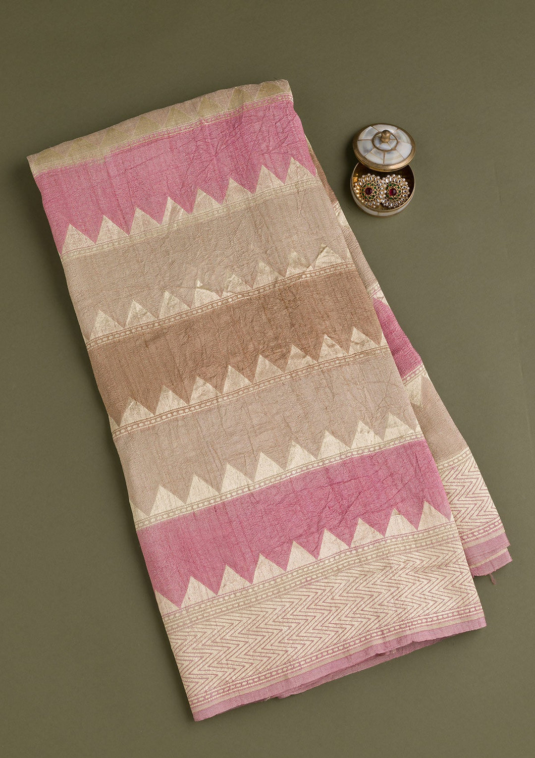 Light Grey Zariwork Banarasi Saree-Koskii