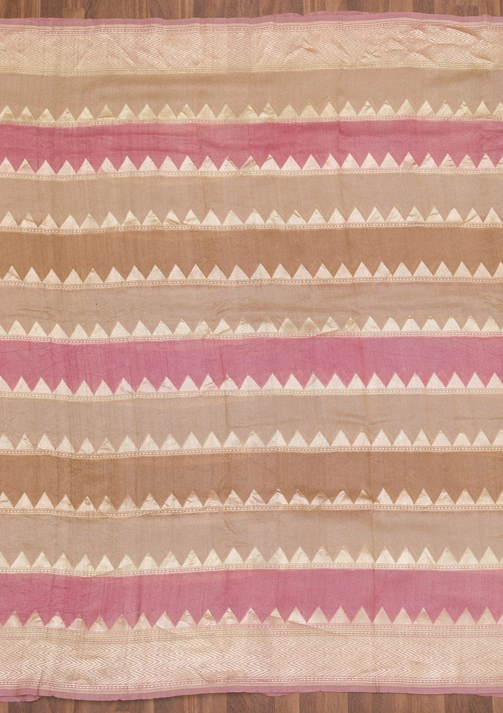Light Grey Zariwork Banarasi Saree-Koskii