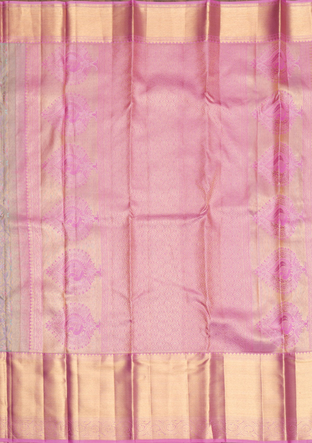 Light Grey Gold Zariwork Pure Silk Saree - Koskii