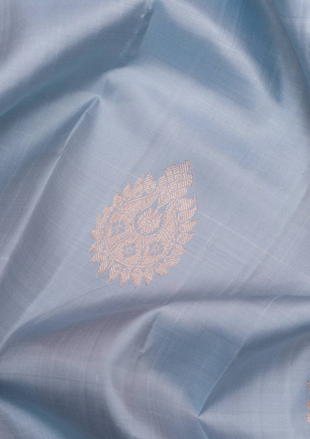 Light Grey Gold Zariwork Pure Silk Saree - Koskii
