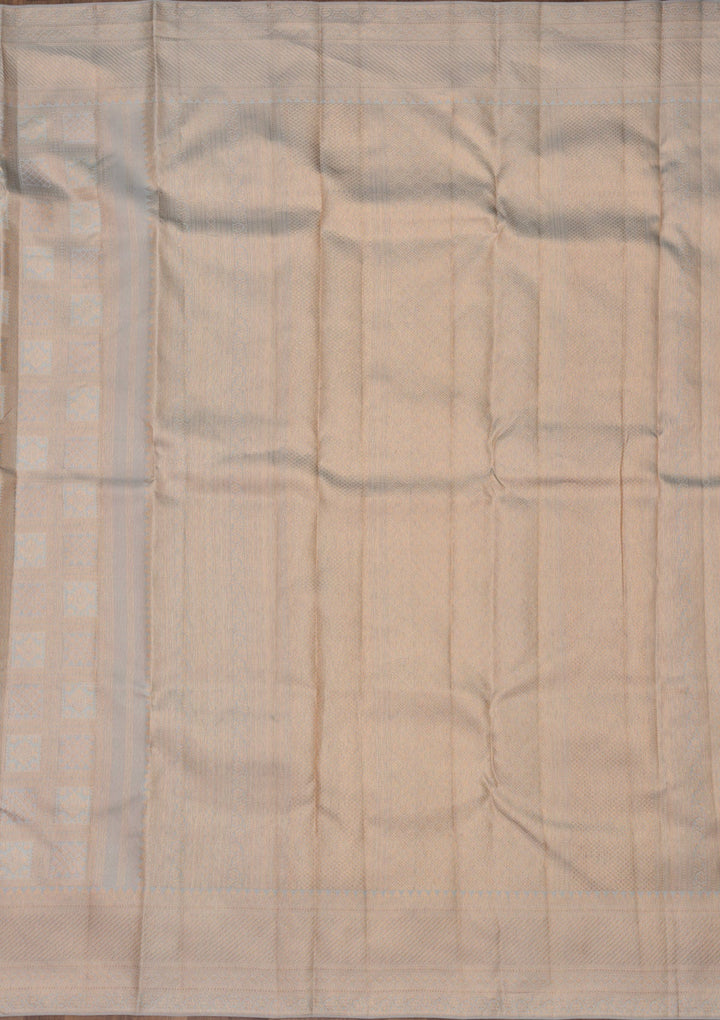 Light Grey Zariwork Pure Silk Saree-Koskii