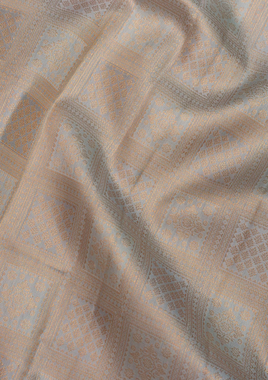 Light Grey Zariwork Pure Silk Saree-Koskii