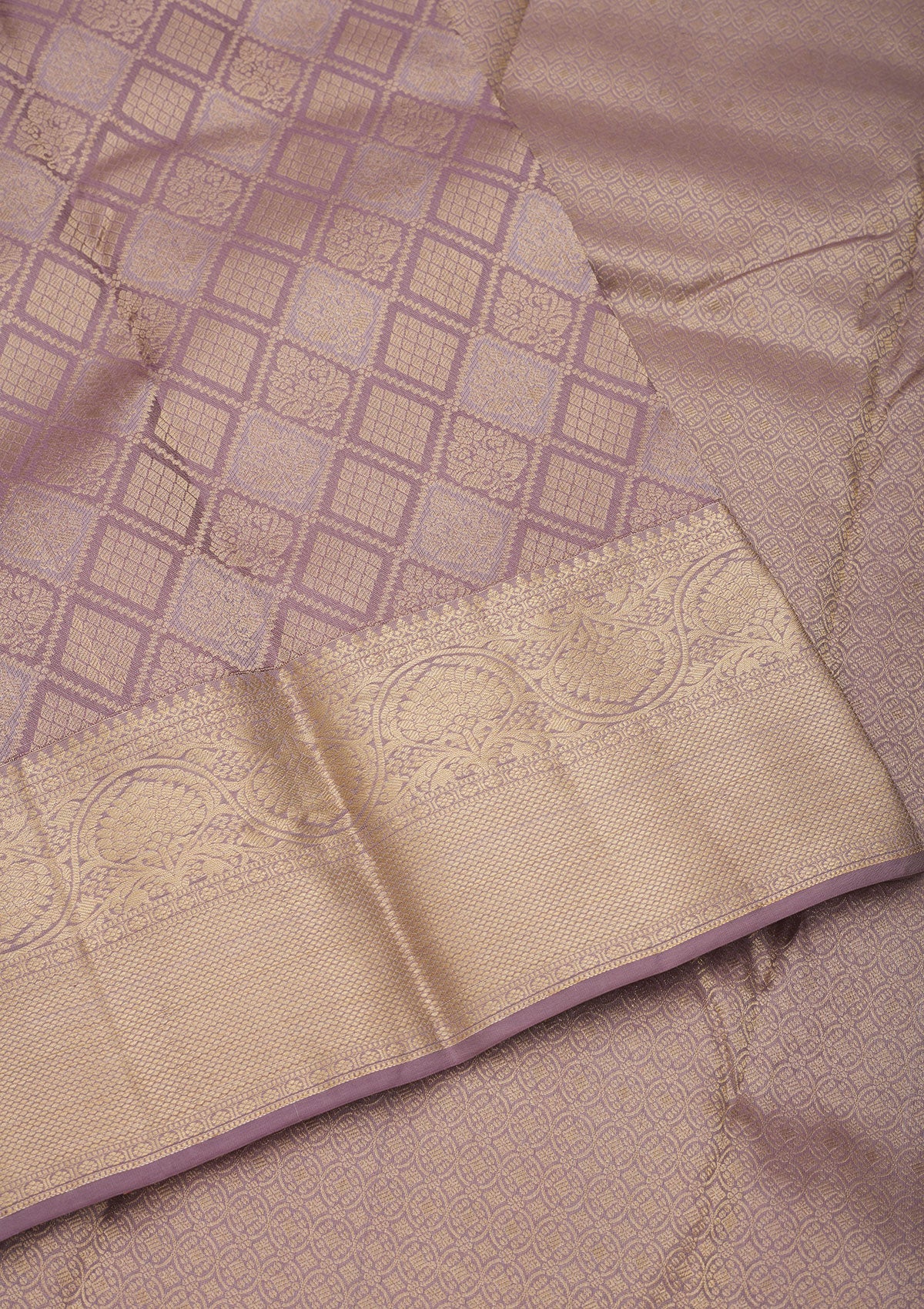 Light Grey Zariwork Pure Silk Saree-Koskii