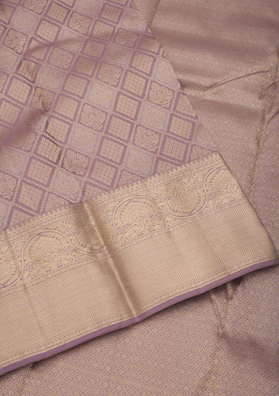 Light Grey Zariwork Pure Silk Saree-Koskii