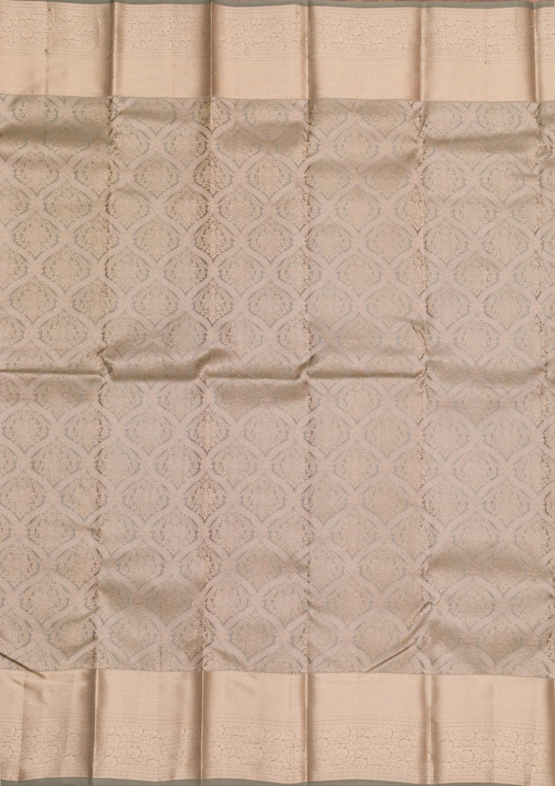 Light Grey Zariwork Pure Silk Saree-Koskii