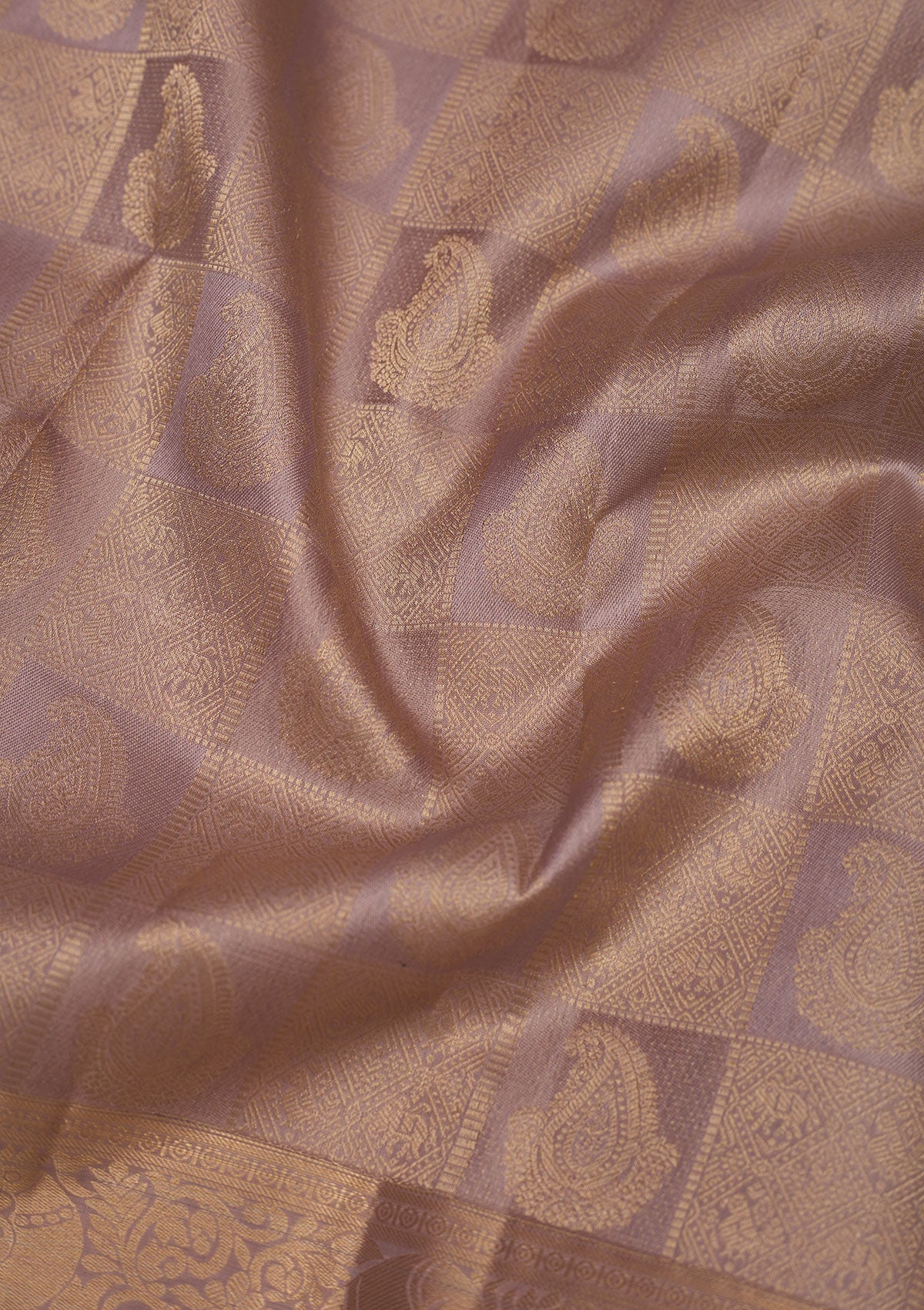 Light Grey Zariwork Pure Silk Saree-Koskii