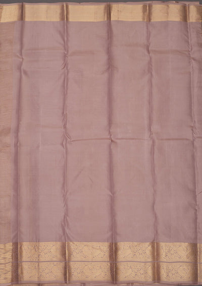 Light Grey Zariwork Pure Silk Saree-Koskii