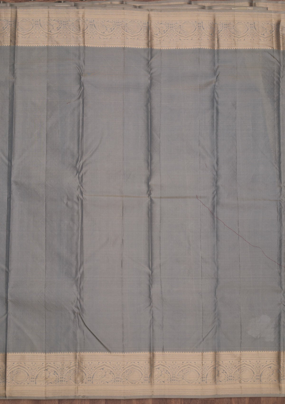 Light Grey Zariwork Pure Silk Saree-Koskii