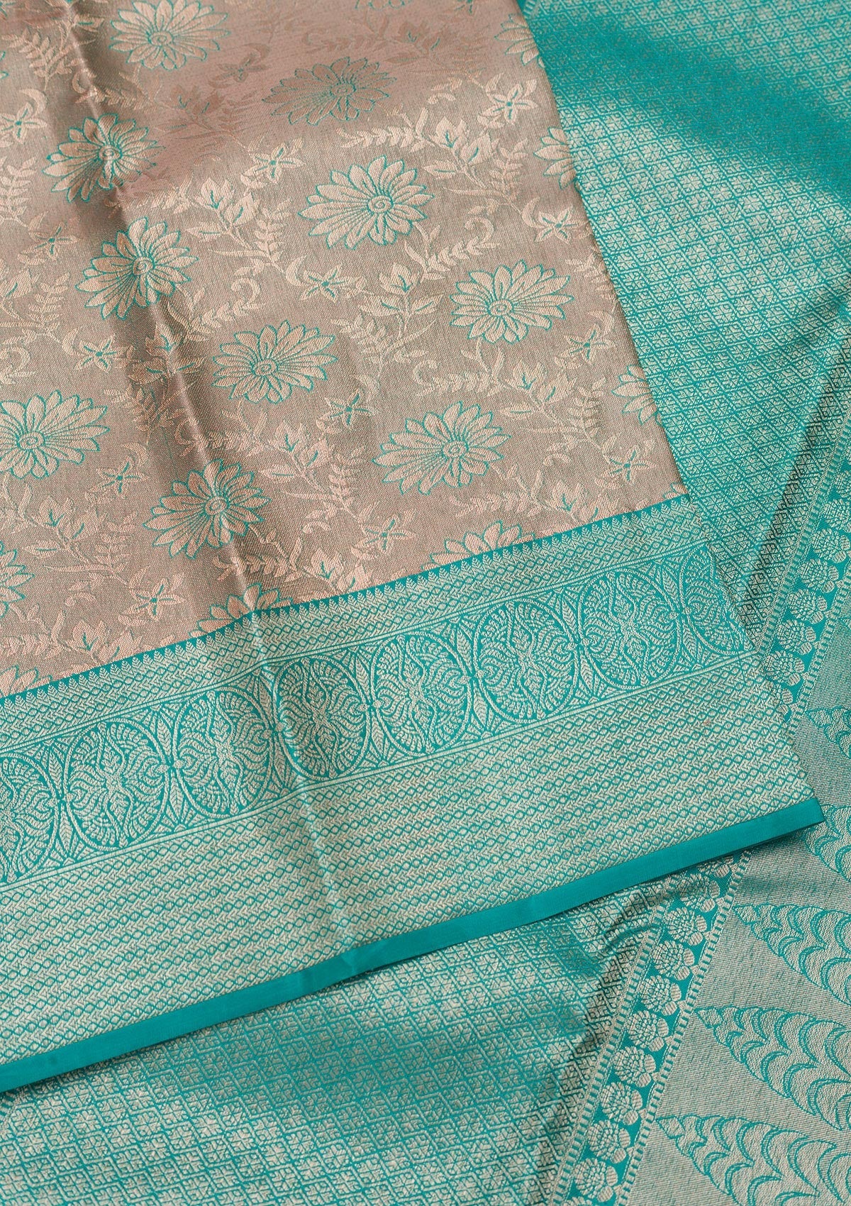 Light Grey Zariwork Pure Silk Saree-Koskii