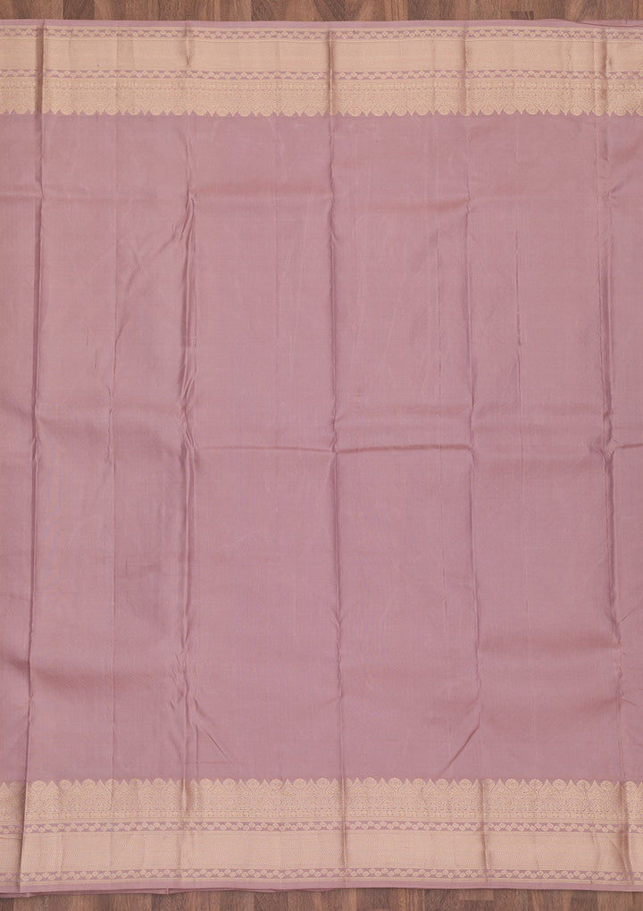 Light Grey Zariwork Pure Silk Saree-Koskii