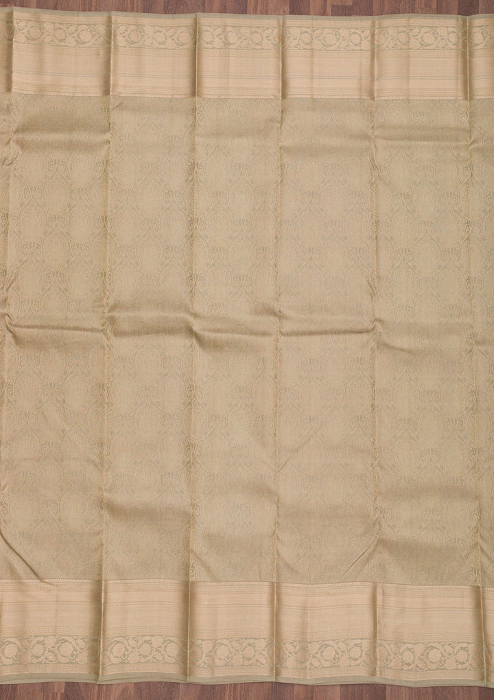 Light Grey Zariwork Pure Silk Saree-Koskii