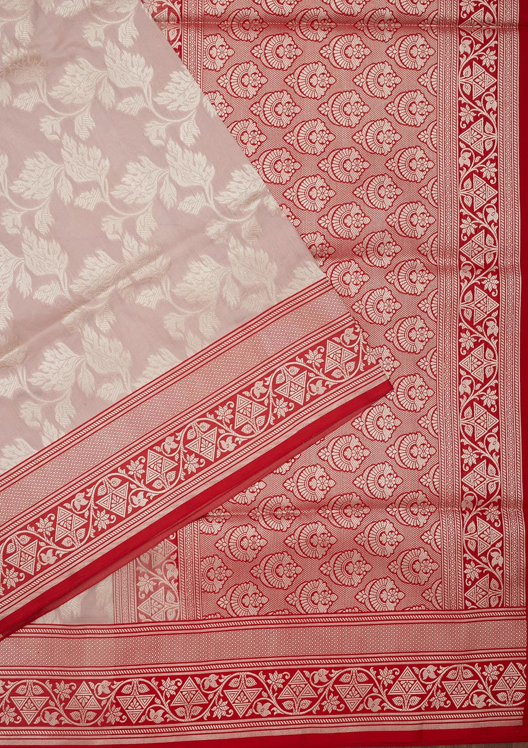 Light Grey Zariwork Pure Silk Saree-Koskii