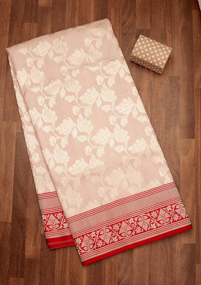 Light Grey Zariwork Pure Silk Saree-Koskii