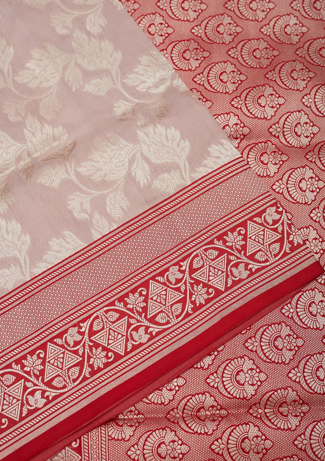 Light Grey Zariwork Pure Silk Saree-Koskii