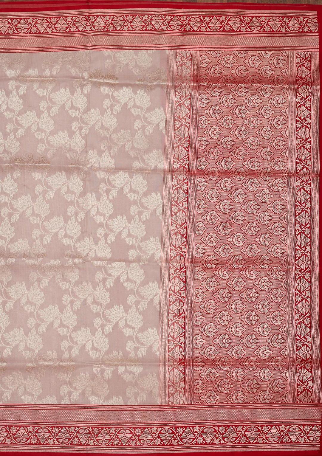 Light Grey Zariwork Pure Silk Saree-Koskii