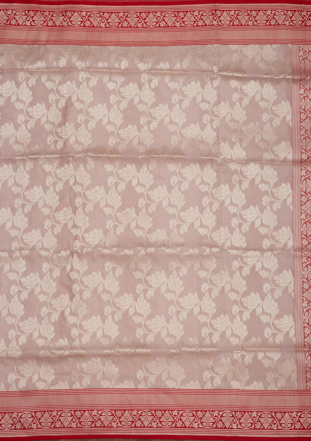 Light Grey Zariwork Pure Silk Saree-Koskii