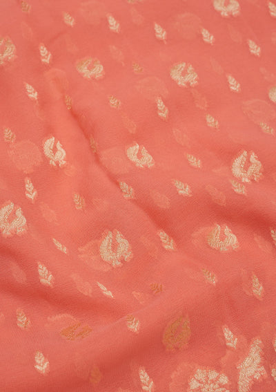 Light Orange Zariwork Pure Silk Saree-Koskii