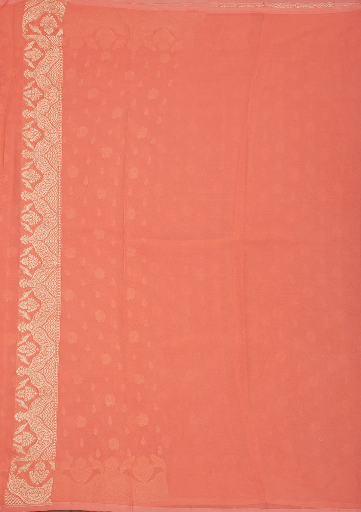 Light Orange Zariwork Pure Silk Saree-Koskii