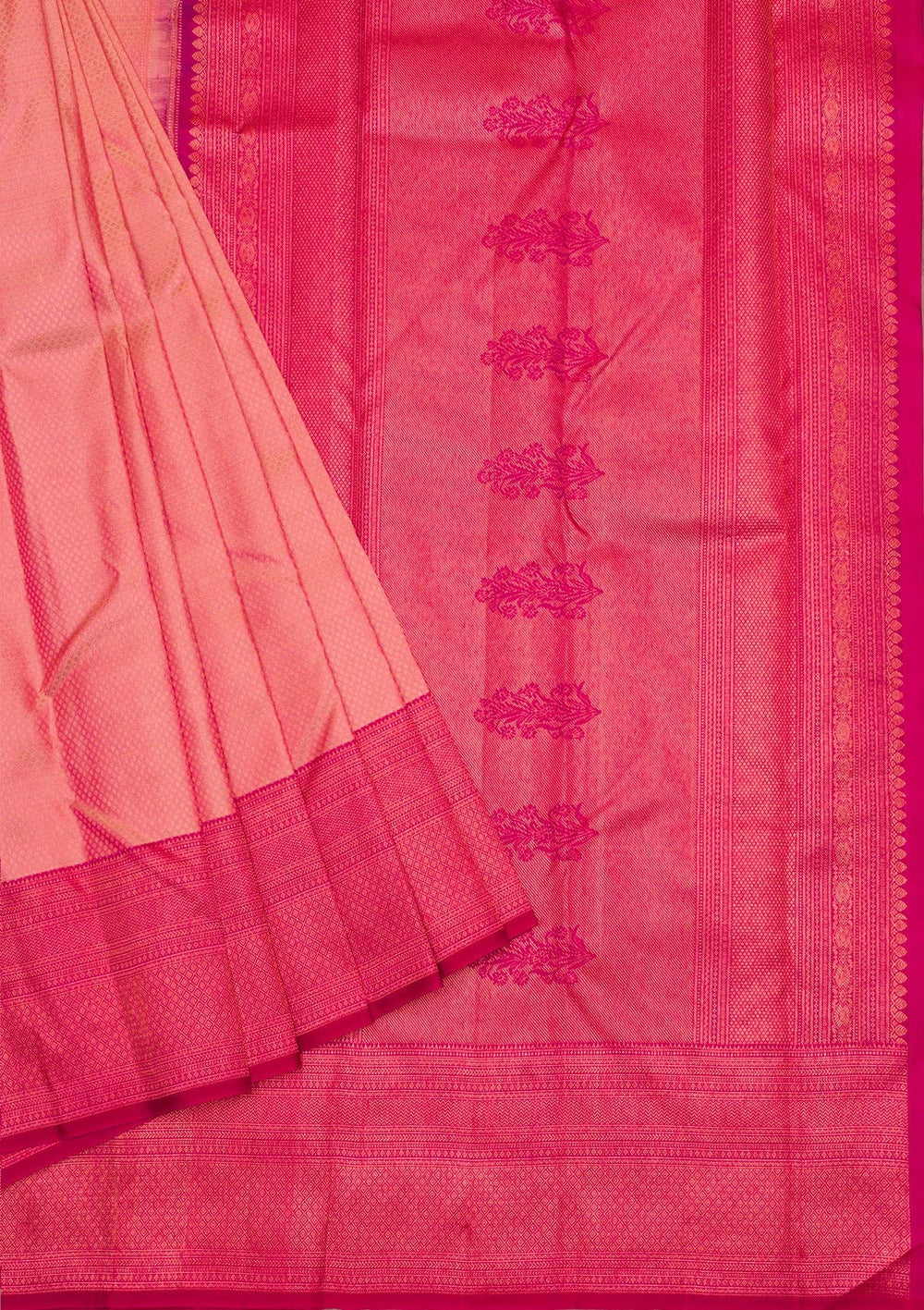 Light Peach Zariwork Pure Silk Saree-Koskii